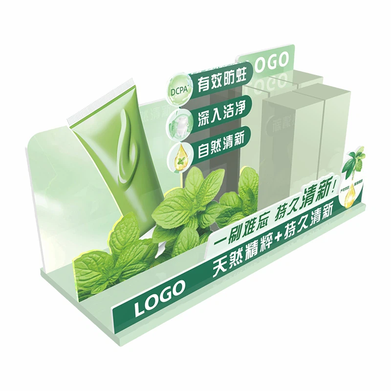 תצוגת משחת שיניים מפלסטיק גלי